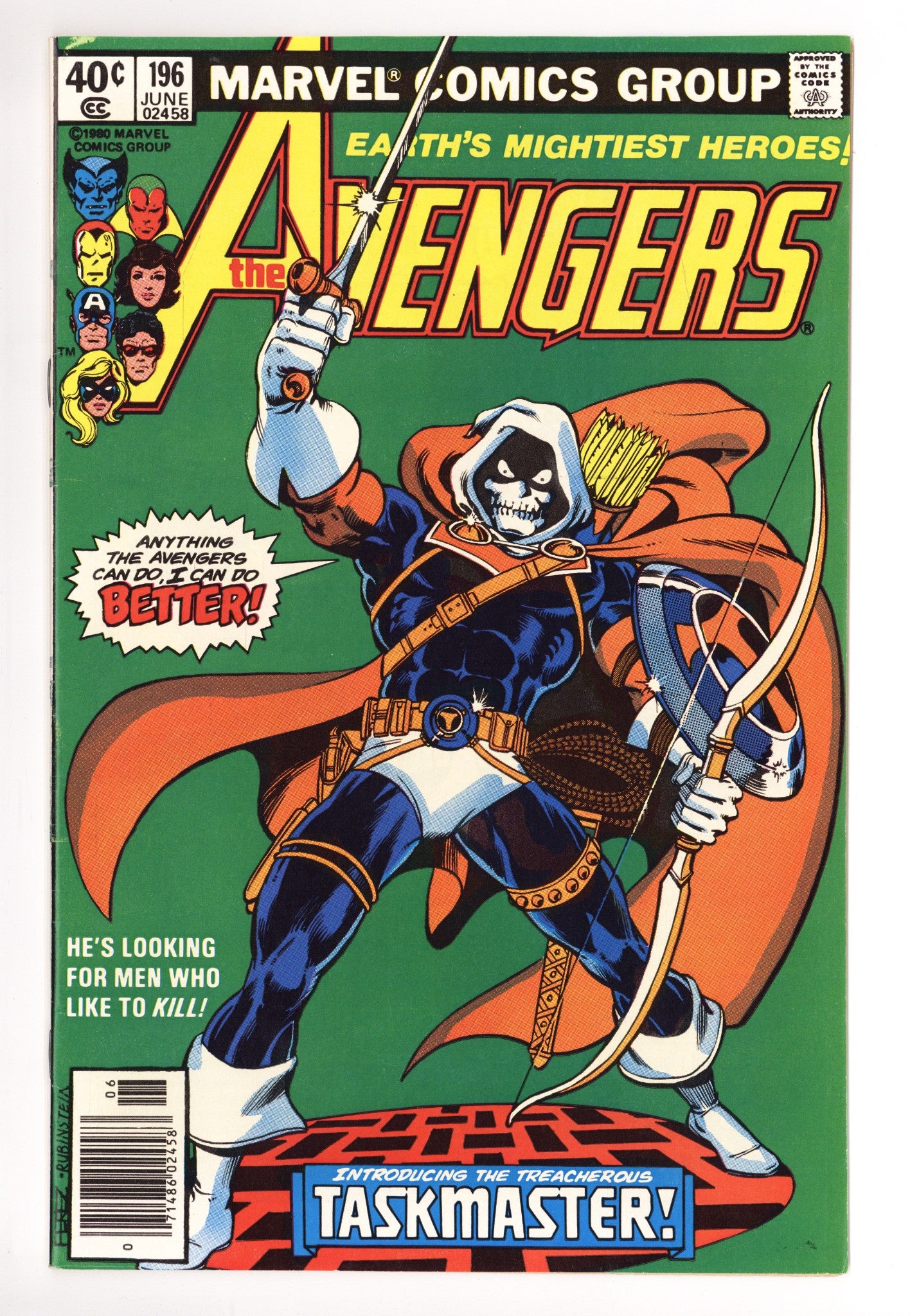The Avengers Vol 1 196 VF (8.0) (1980) Newsstand 