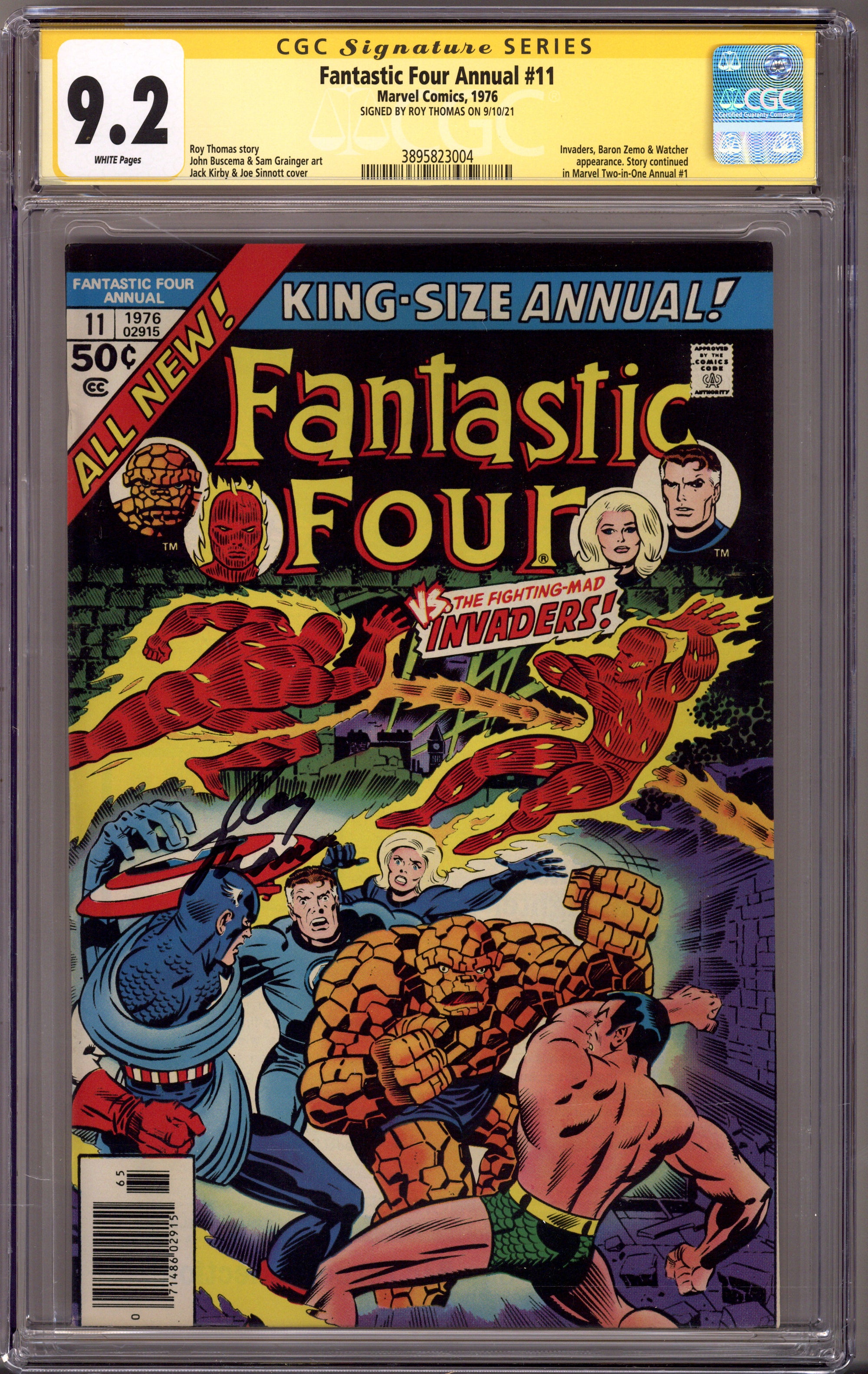Fantastic Four Annual Vol 1 11 CGC 9.2 (NM-) (1976) Signed x1 Cover Roy Thomas 