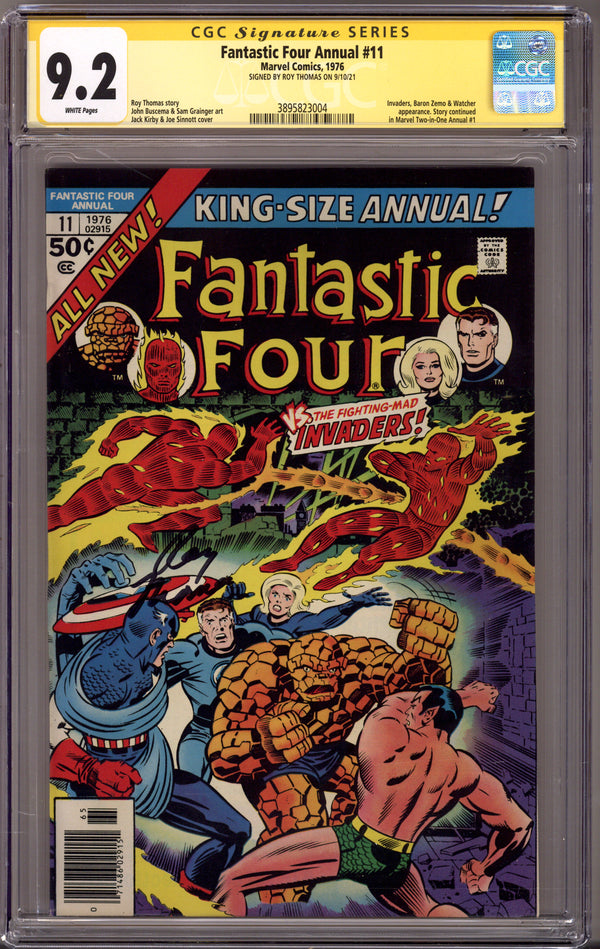Fantastic Four Annual Vol 1 11 CGC 9.2 (NM-) (1976) Signed x1 Cover Roy Thomas