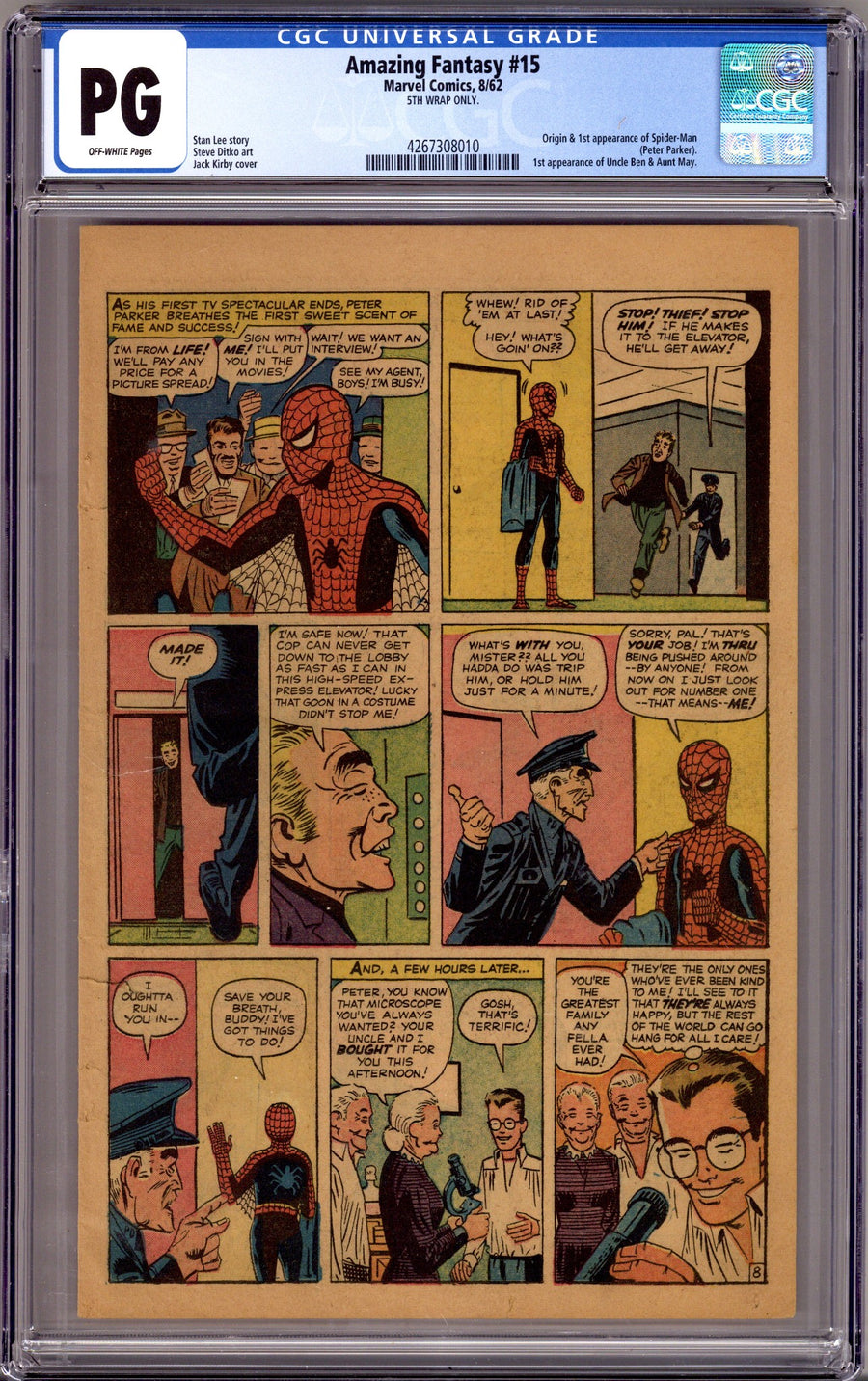 Amazing Fantasy Vol 1 15 CGC PG 5th Wrap Only (1962)