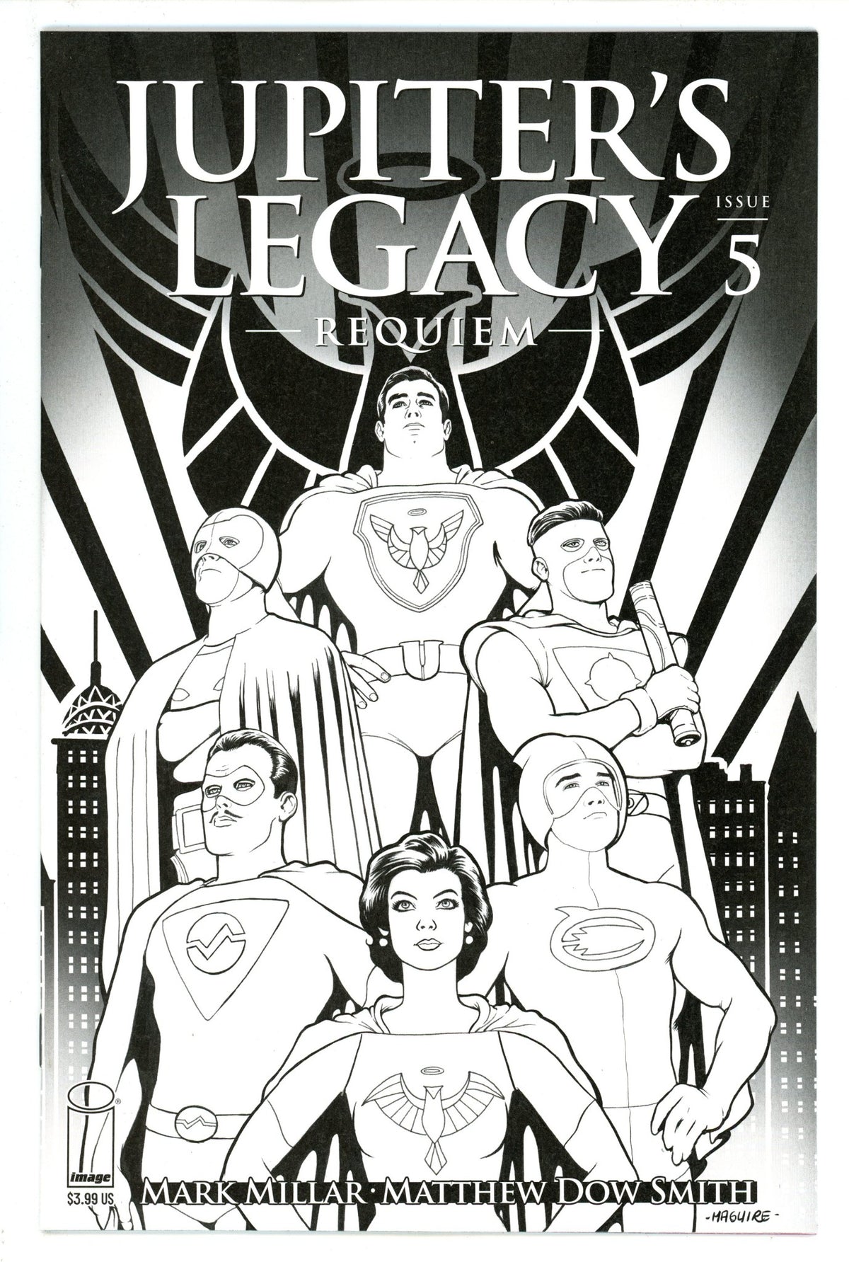 Jupiter's Legacy Requiem 5 High Grade (2021) Maguire B&W Variant 