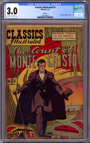 Classics Illustrated 3 [HRN 36] CGC 3.0 (GD/VG) Count of Monte Cristo (1947)