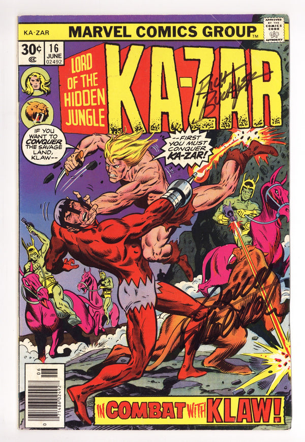 Ka-Zar Vol 2 16 Mid Grade (1976) Signed x2 Cover Rich Buckler & Doug Moench