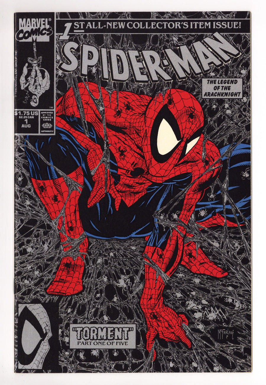 Spider-Man Vol 1 1 VF+ (8.5) (1990) Silver Foil Variant 