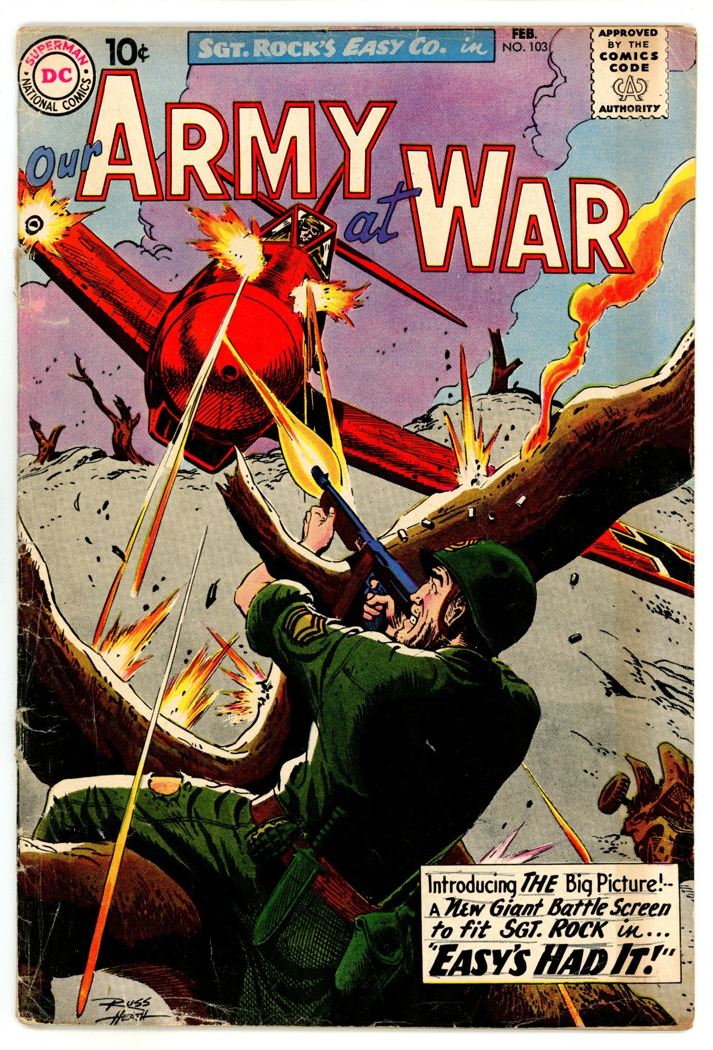 Our Army at War Vol 1 103  Cover Detached  (1961)  