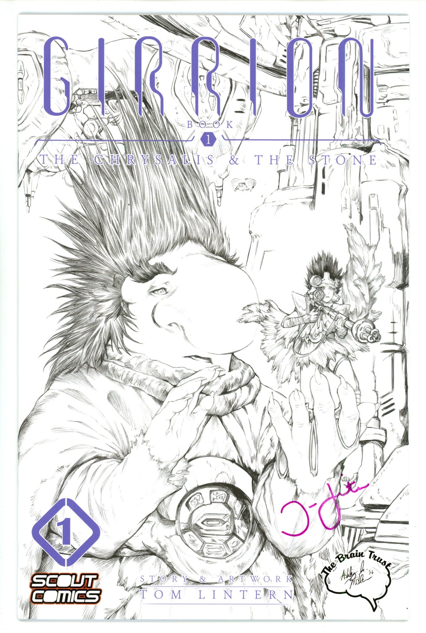 Girrion 1 NM- (9.2) (2016) Witter B&W Exclusive Variant Signed x1 Cover Tom Lintern 