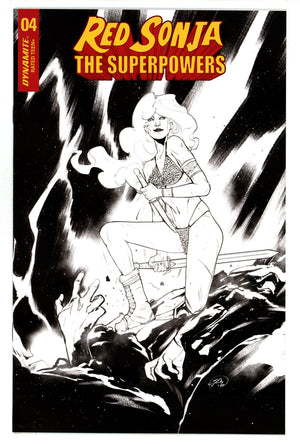 Red Sonja: The Superpowers 4 High Grade (2021) Pinna B&W Variant