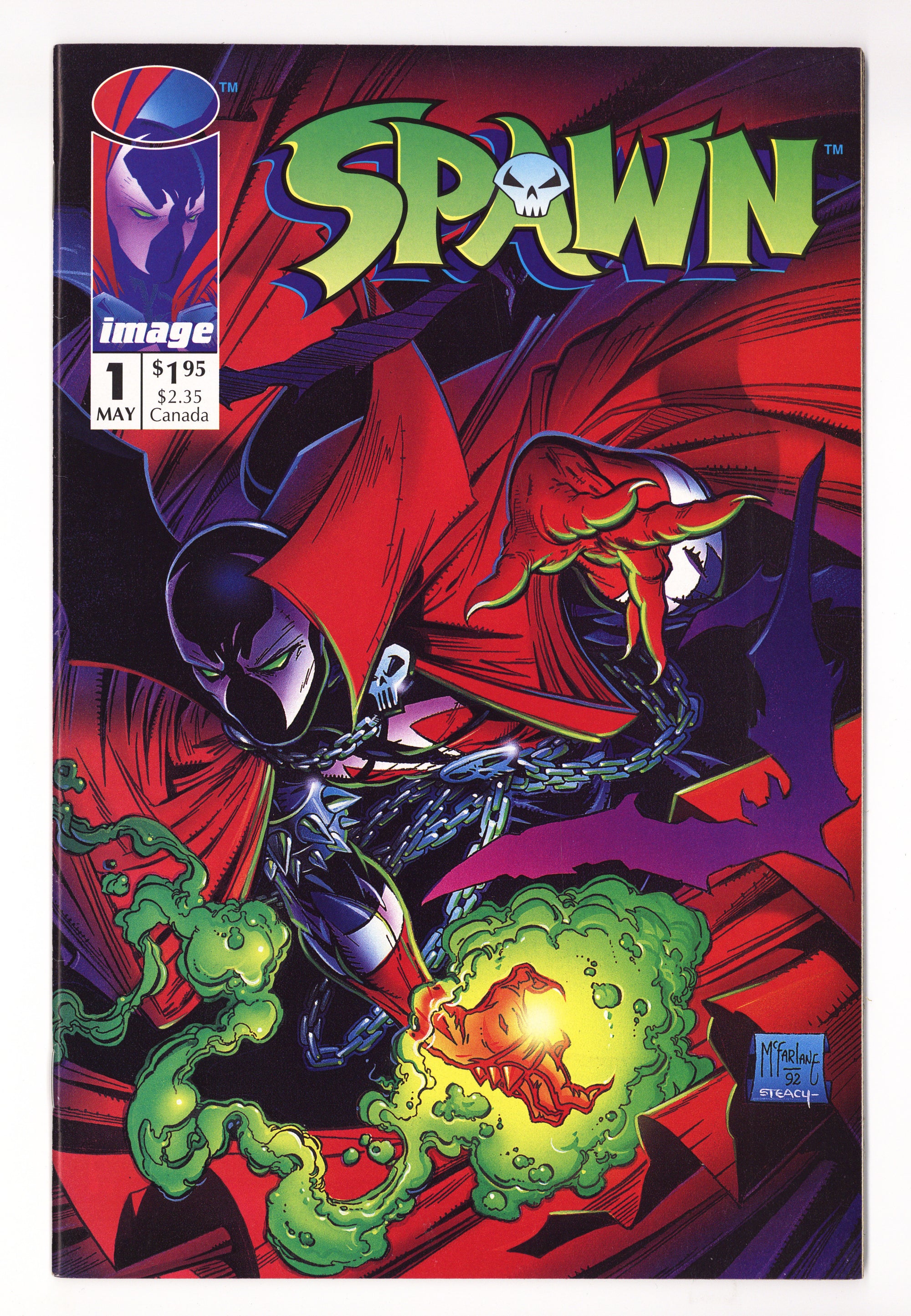 Spawn   1  VF- (7.5) Black Spot   (1992)        