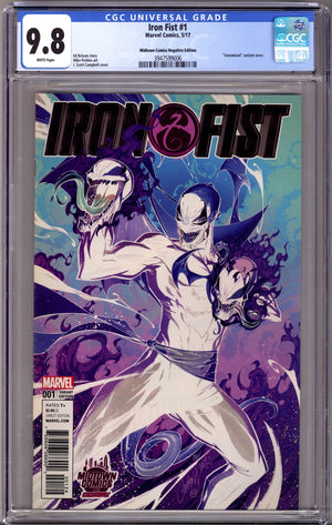 Iron Fist Vol 5 1 CGC 9.8 (NM/M) (2017) Campbell Negative Exclusive Variant