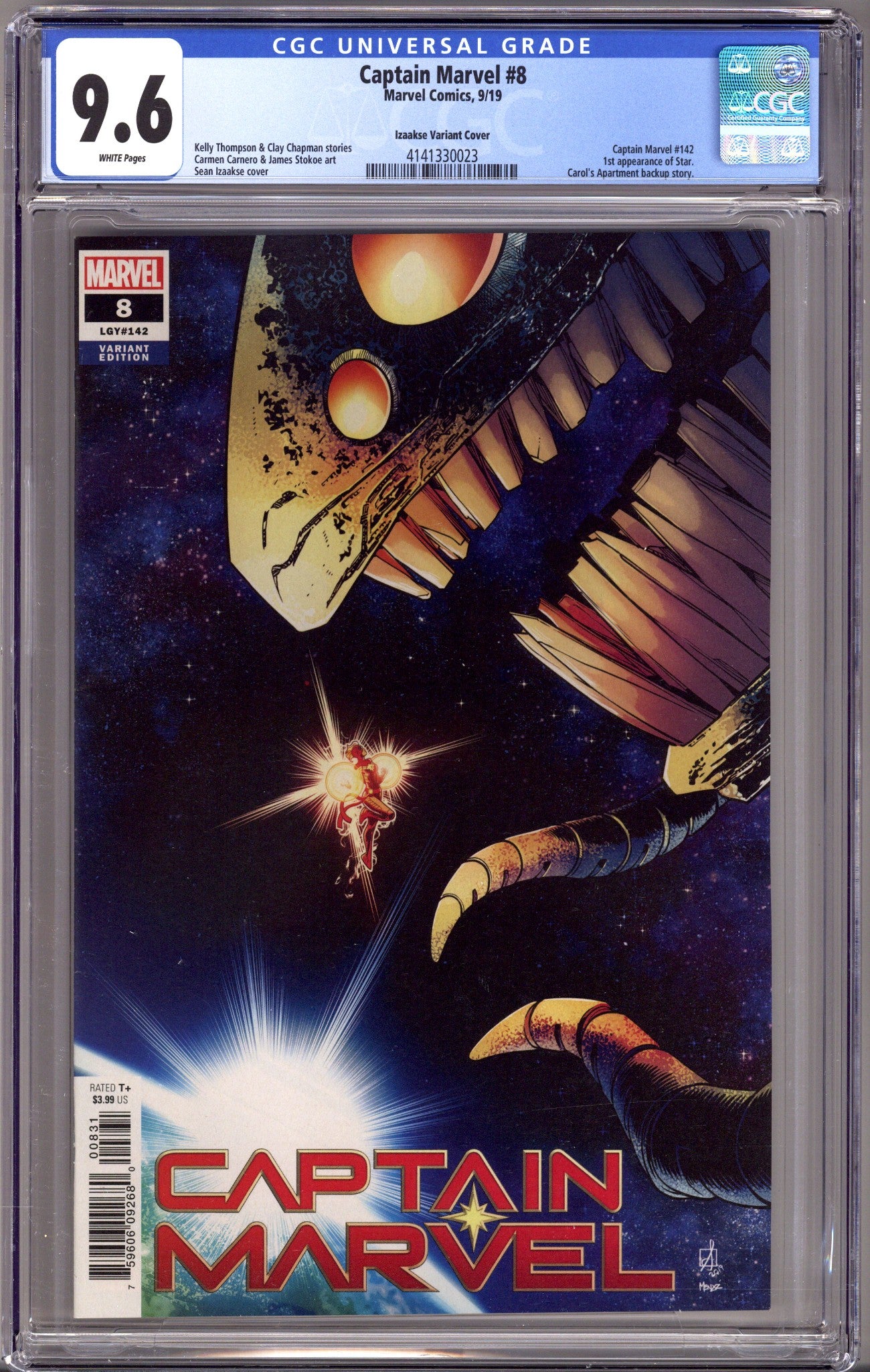 Captain Marvel Vol 11 8 (142) CGC 9.6 (NM+) (2019) Izaakse Incentive Variant 