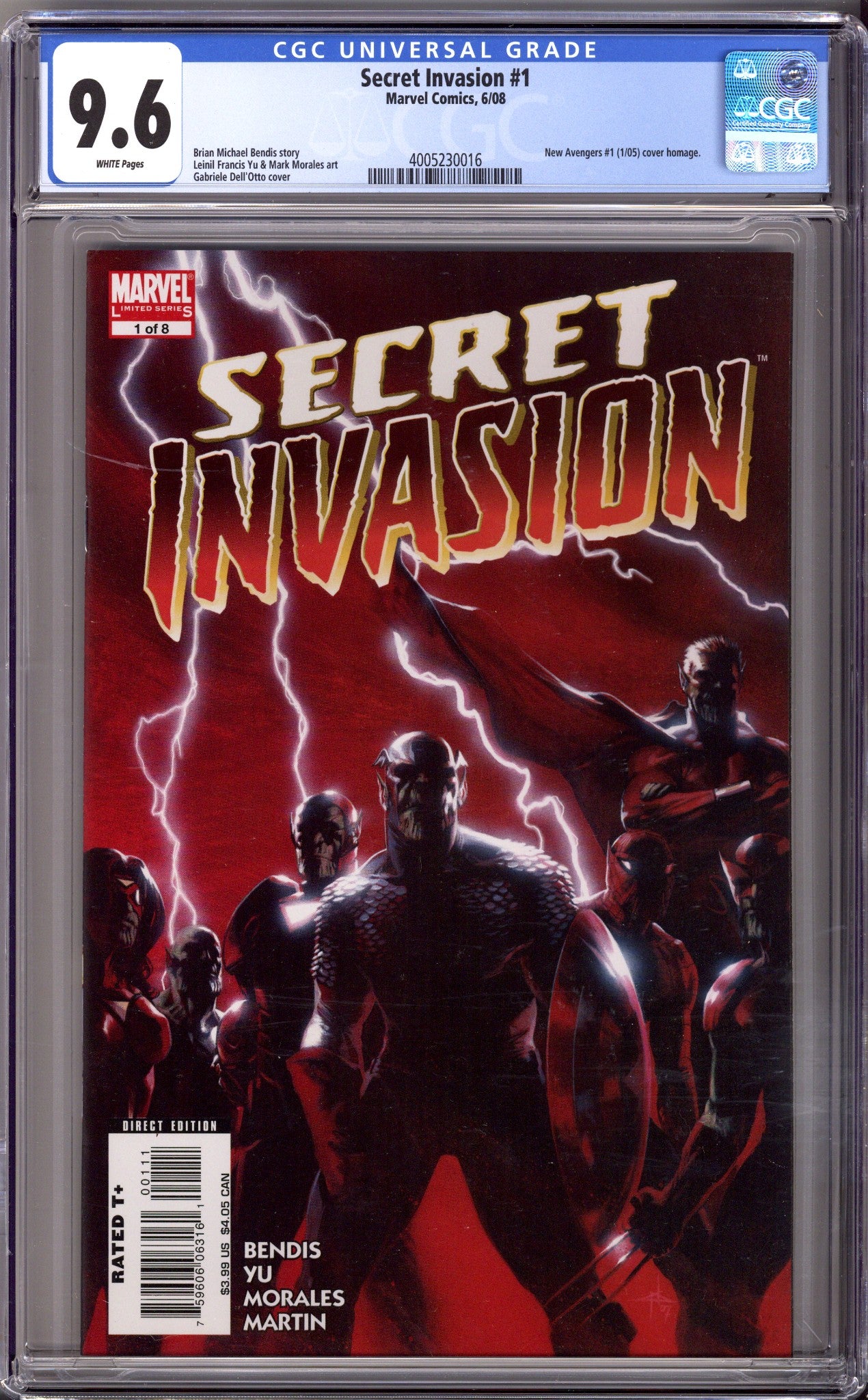 Secret Invasion 1 CGC 9.6 (NM+) (2008) 