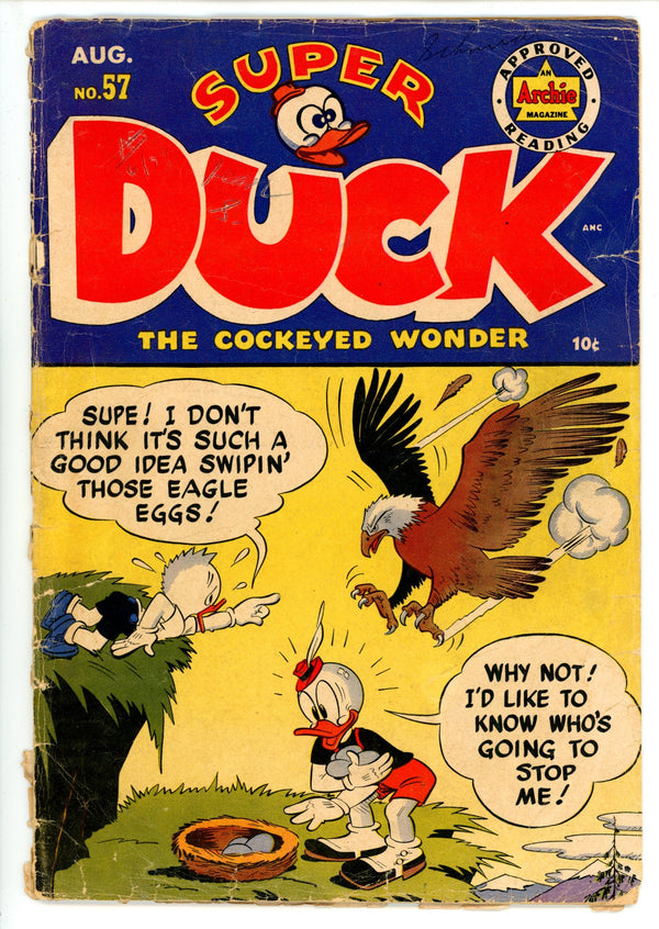 Super Duck Comics 57 FR (1.0) Cover Detached (1954)