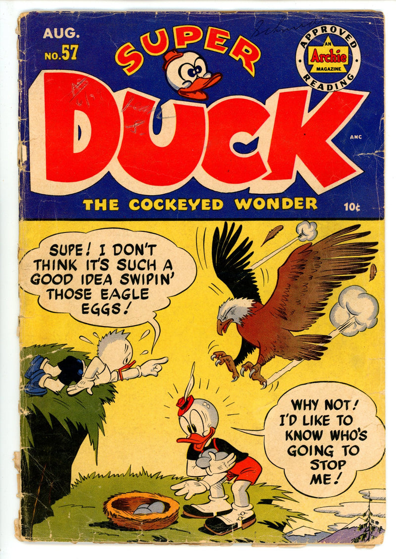 Super Duck Comics 57 FR (1.0) Cover Detached (1954) 