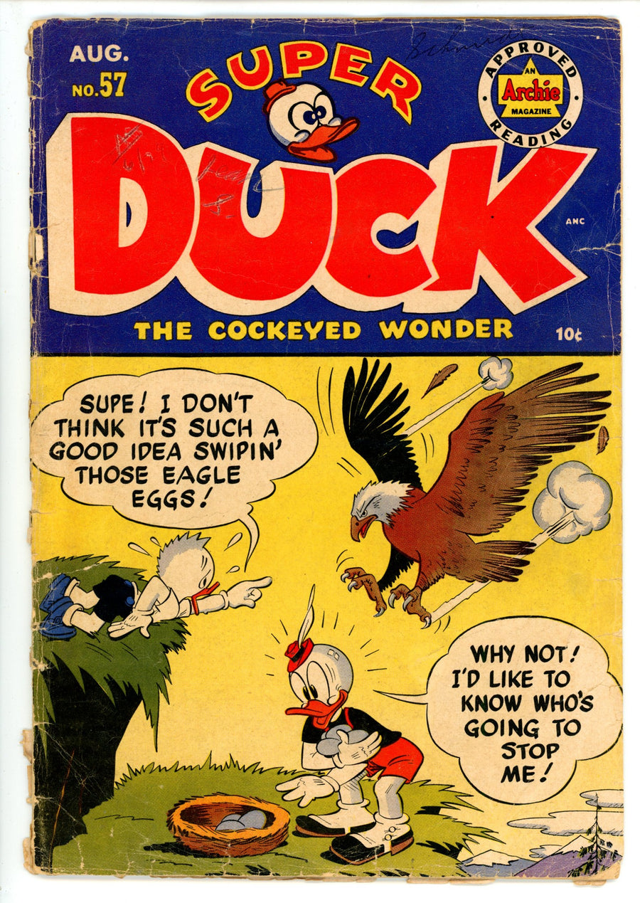 Super Duck Comics 57 FR (1.0) Cover Detached (1954) 