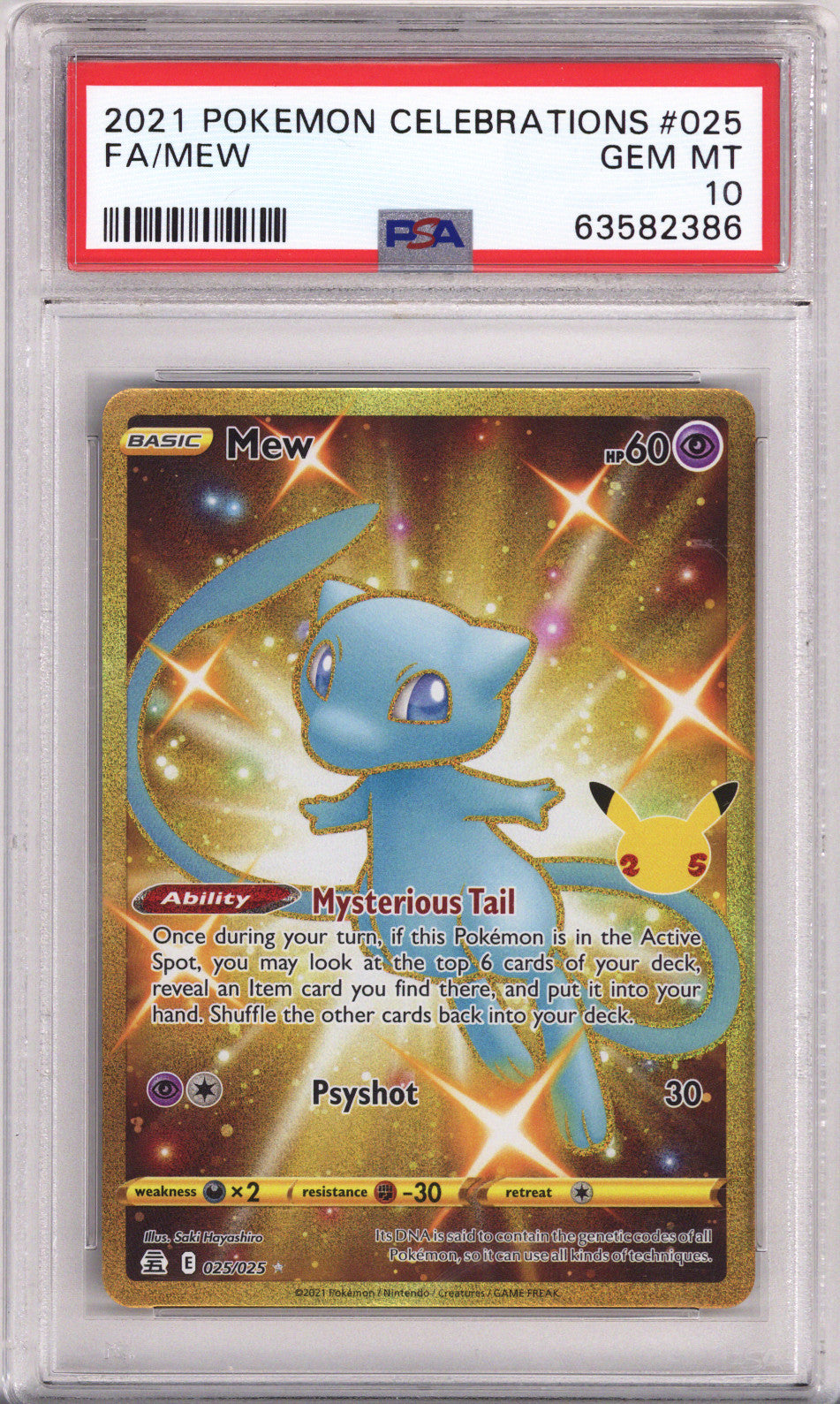 Pokemon Celebrations Full Art Mew PSA Gem Mint 10 (2021)