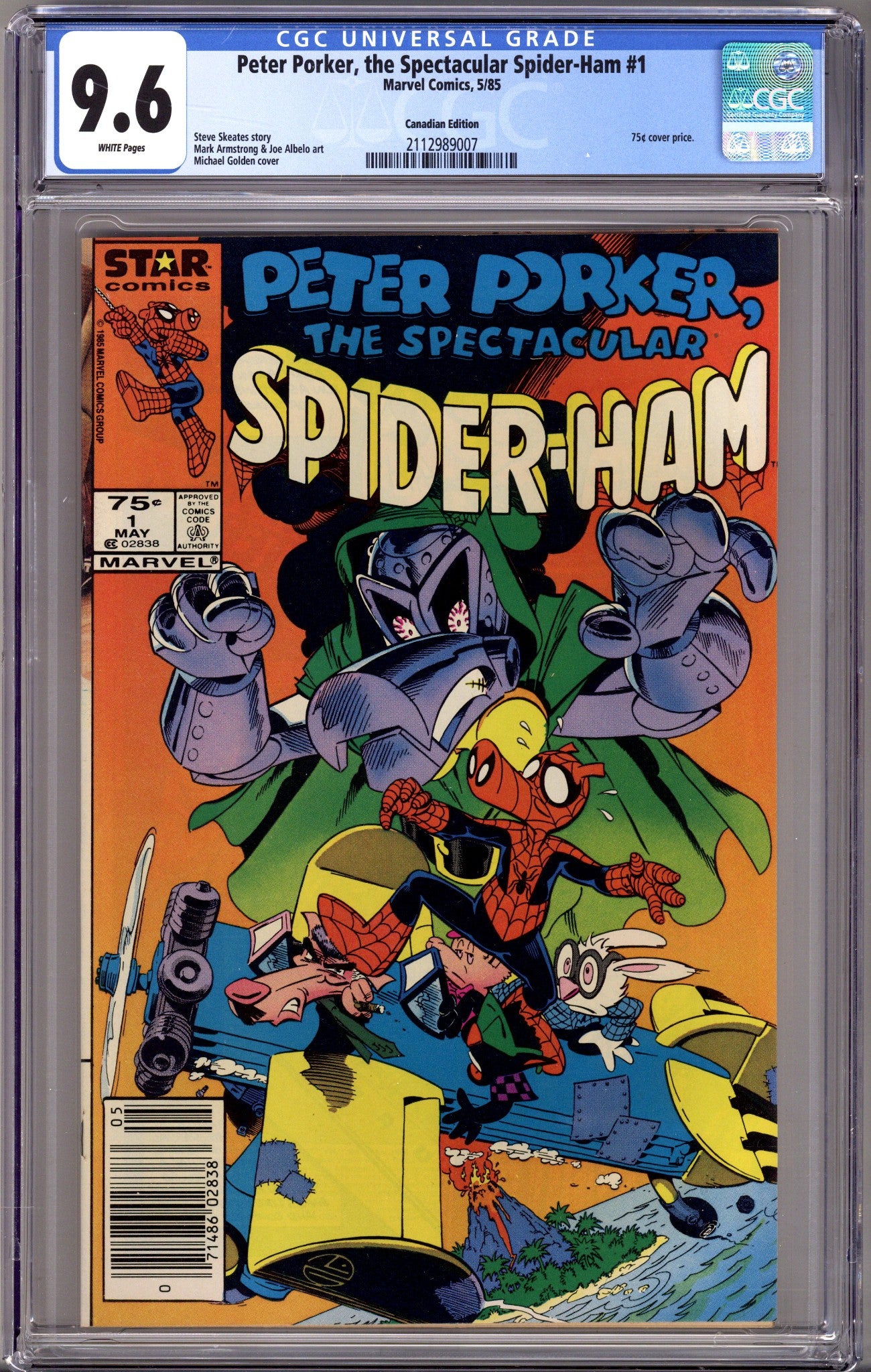 Peter Porker, the Spectacular Spider-Ham   1 CGC 9.6 (NM+)   (1985)     Canadian Price Variant  