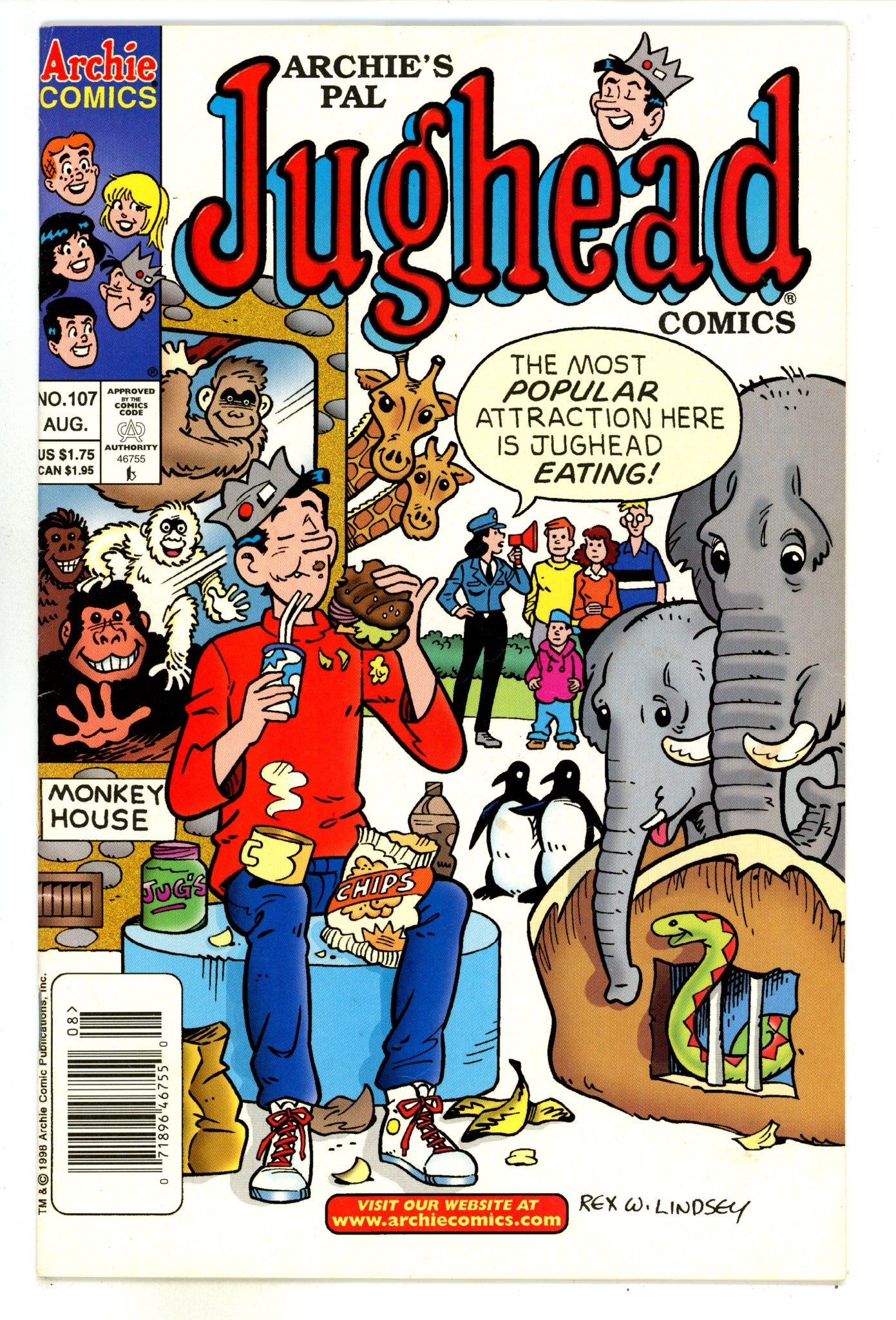 Archie's Pal Jughead Comics  107  Mid Grade  (1998)  Newsstand  