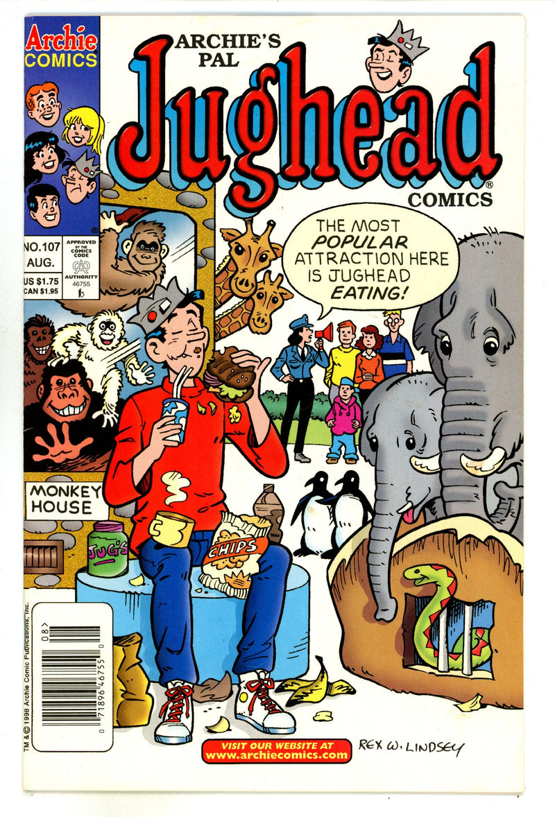 Archie's Pal Jughead Comics  107  Mid Grade  (1998)  Newsstand  