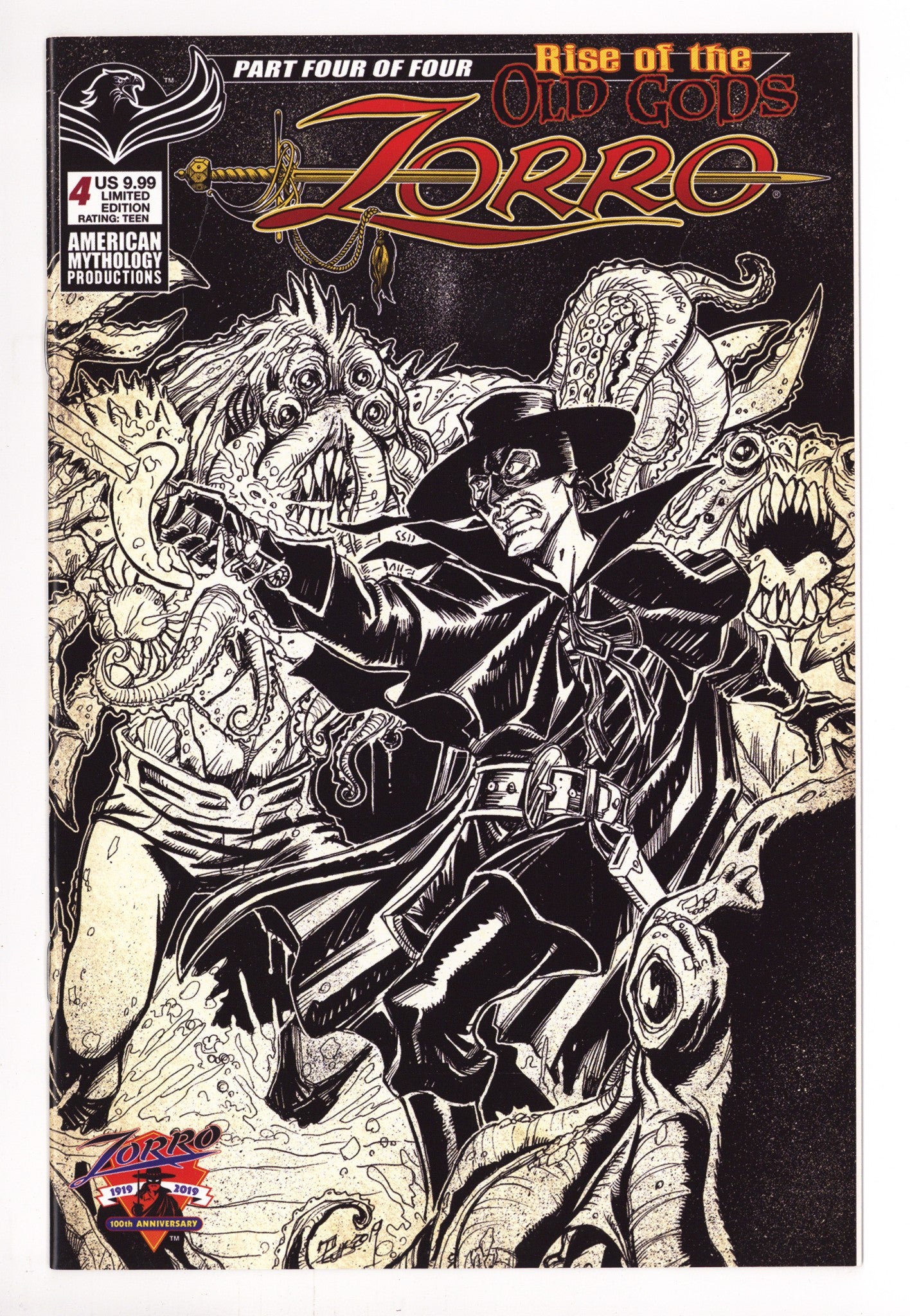 Zorro: Rise of the Old Gods 4 High Grade (2019) Calzada B&W Variant 