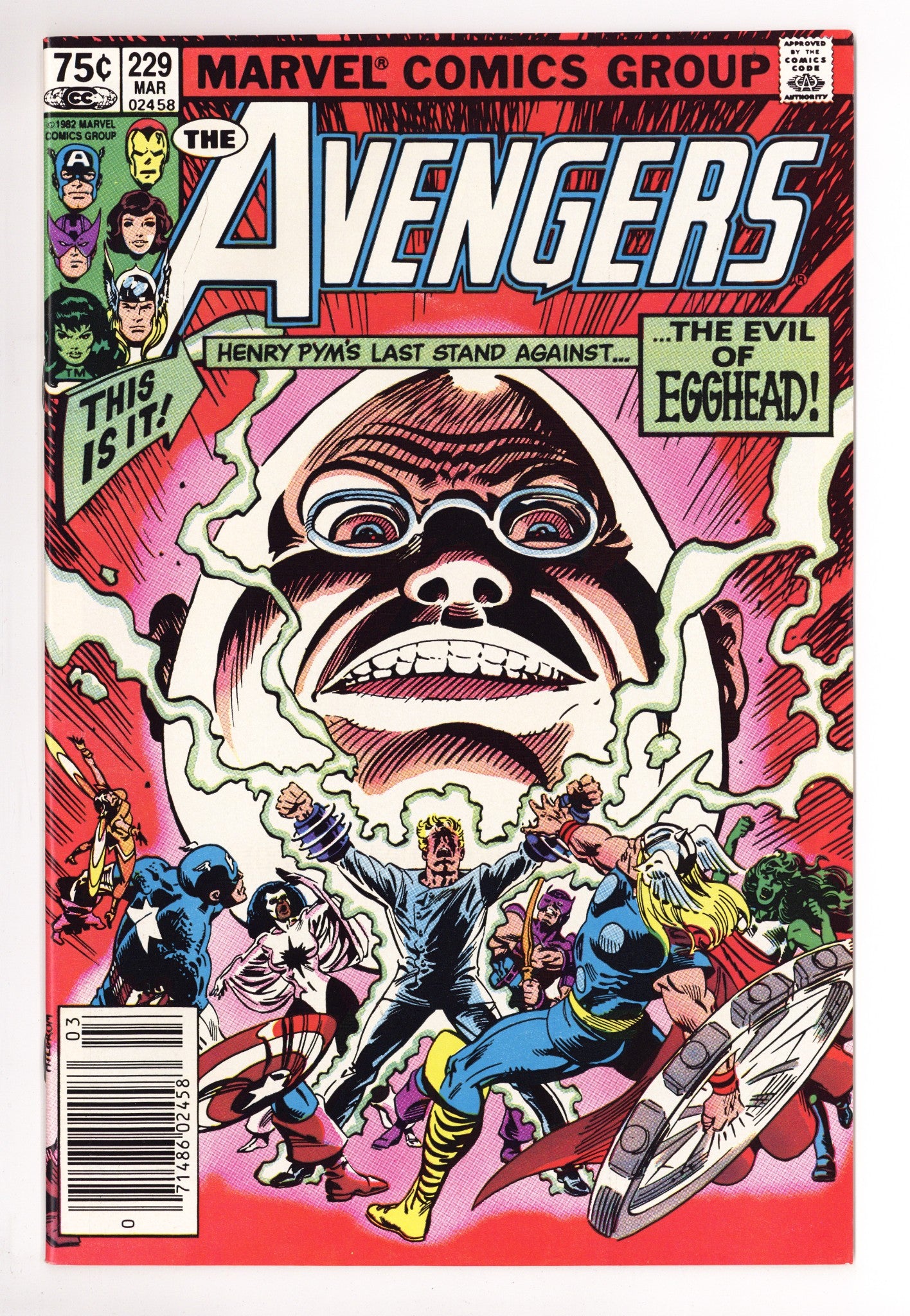 The Avengers Vol 1 229 NM- (9.2) (1983) Canadian Price Variant 
