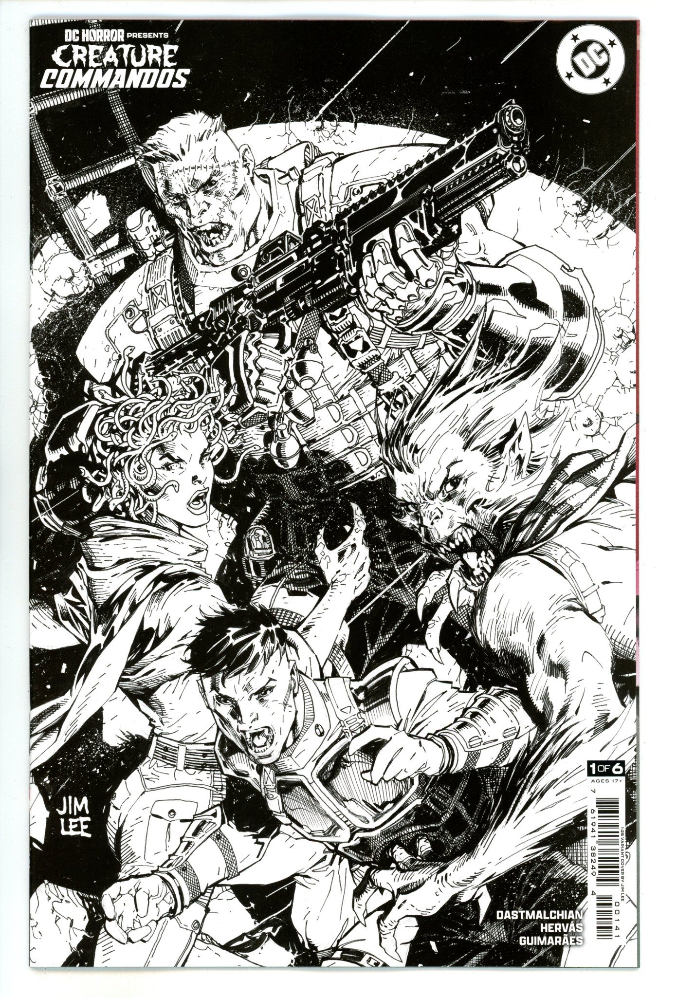 DC Horror Presents Creature Commandos 1 Lee B&W Incentive Variant NM- (2024)