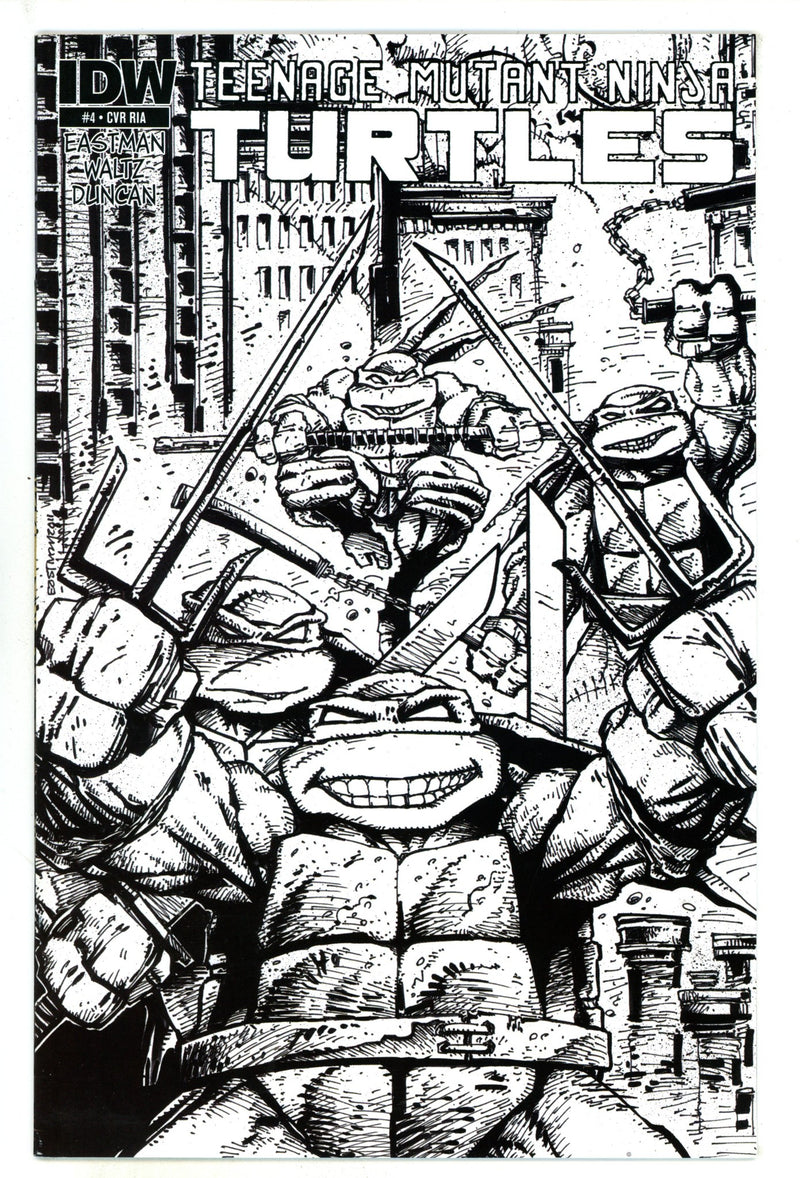 Teenage Mutant Ninja Turtles Vol 5 4 NM- (9.2) (2011) Eastman B&W Incentive Variant 