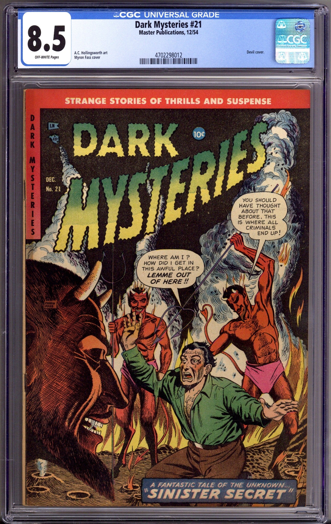 Dark Mysteries 21 CGC 8.5 (VF+) (1954) 