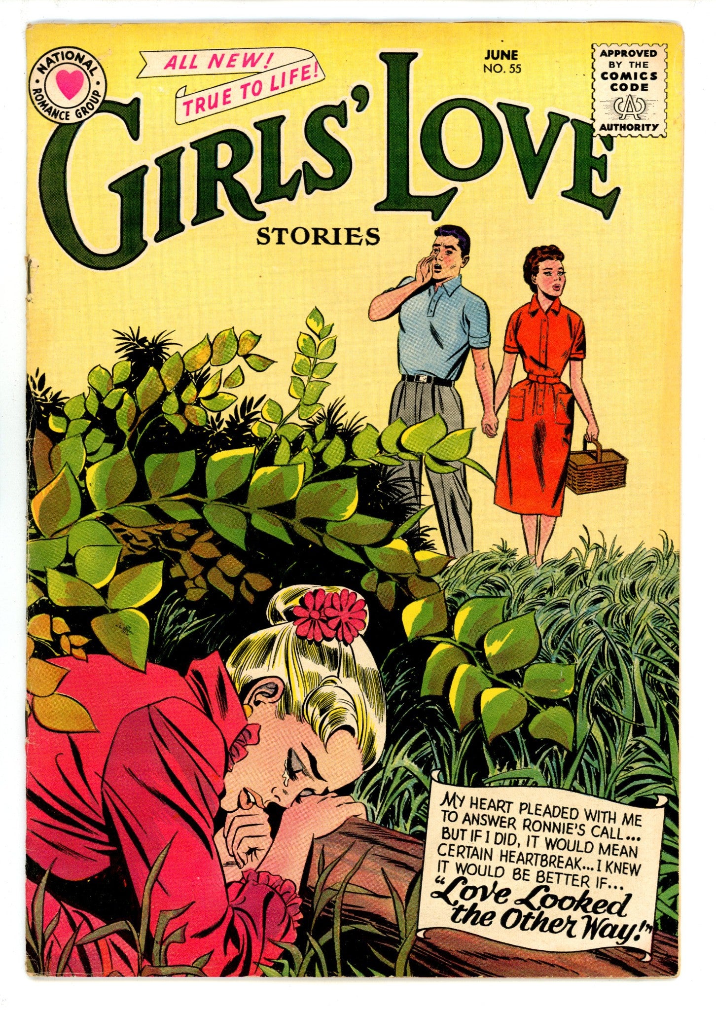 Girls' Love Stories 55 VG- (3.5) Top Staple Detached (1958) 