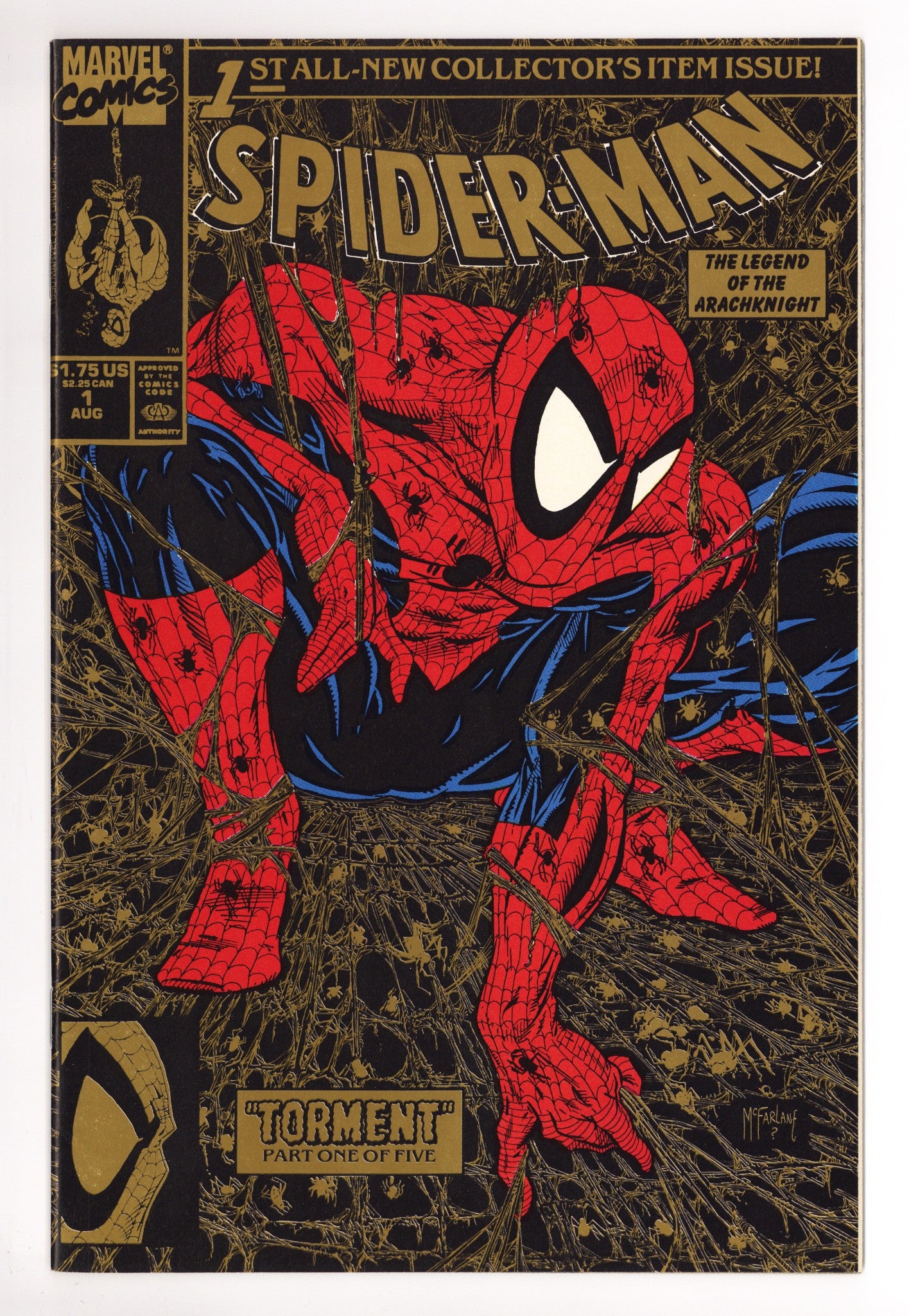 Spider-Man Vol 1 1 VF/NM (9.0) Gold (1990) 2nd Print 