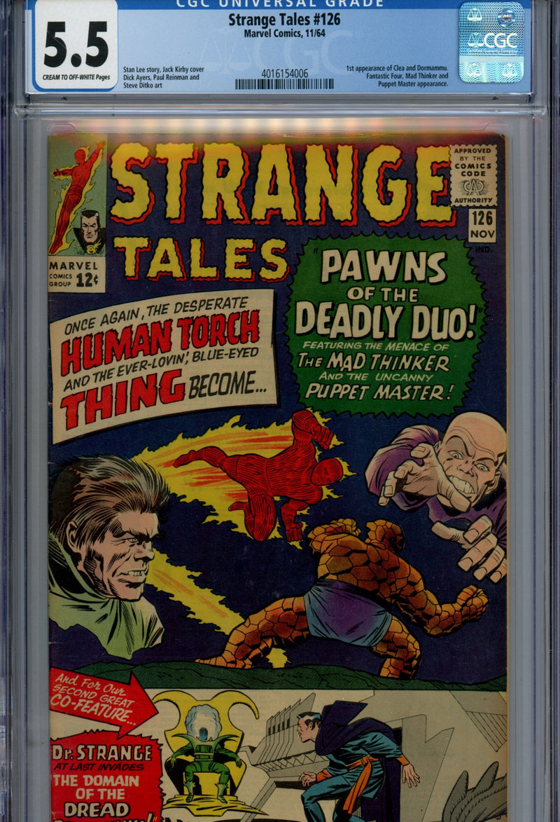 Strange Tales Vol 1 126 CGC 5.5 (FN-) (1964) 