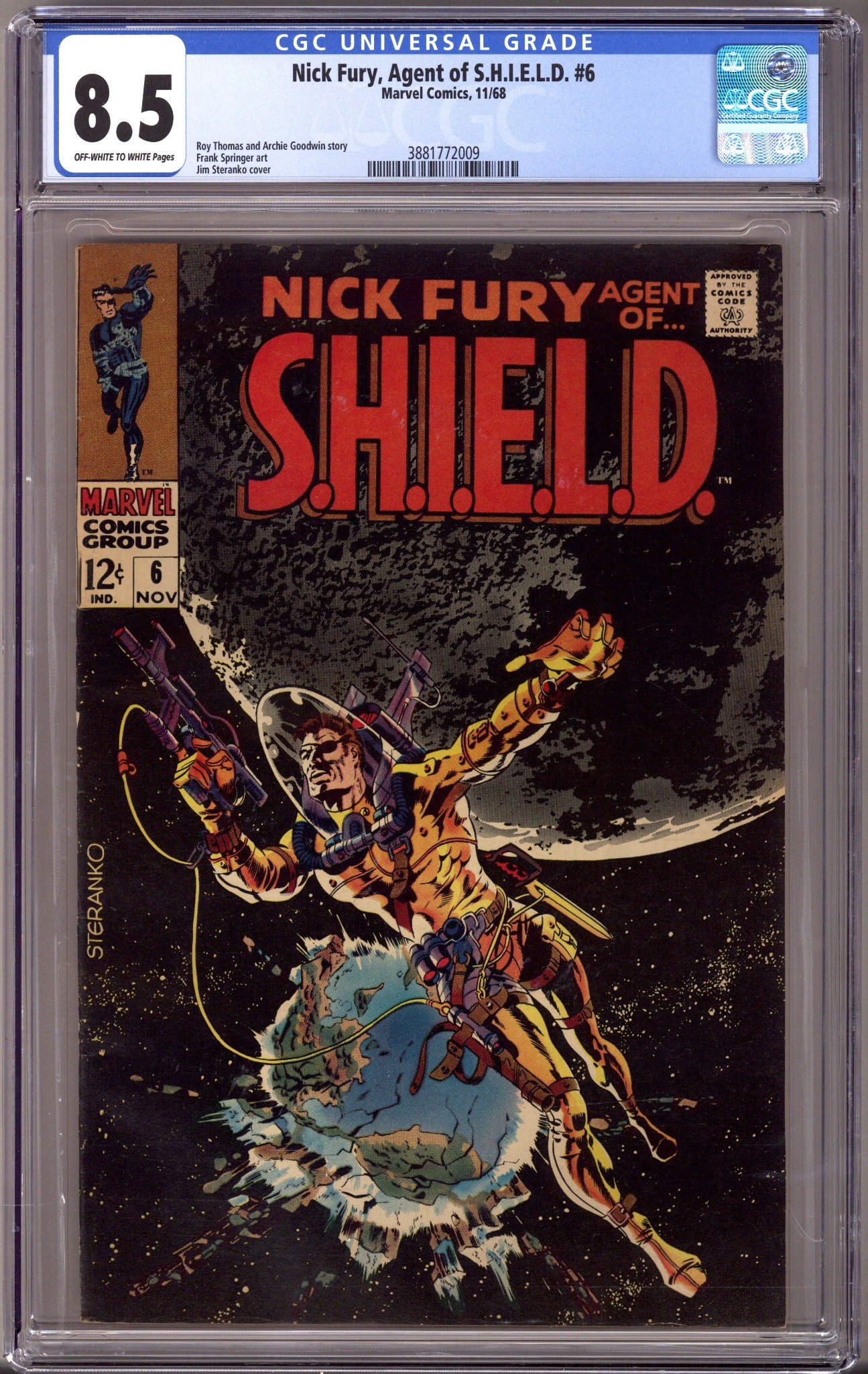 Nick Fury, Agent of SHIELD Vol 1 6 CGC 8.5 (VF+) (1968) 