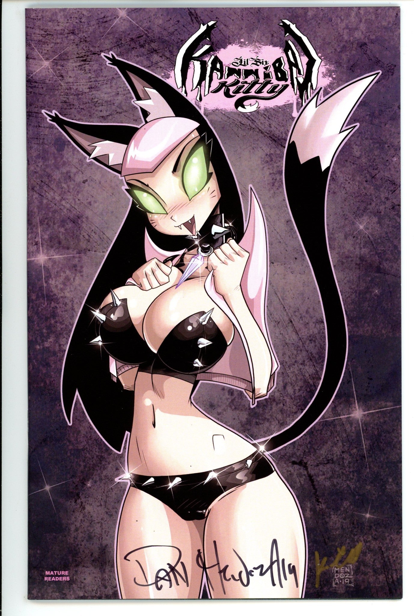 Lil Six Kannibal Kitty 1 NM (9.4) (2019) Mendoza Variant Signed x2 Cover Knightmare Lynch & Dan Mendoza 