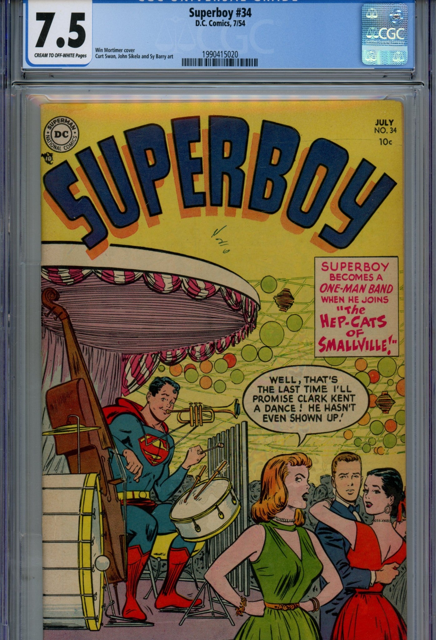 Superboy Vol 1 34 CGC 7.5 (VF-) (1954) 