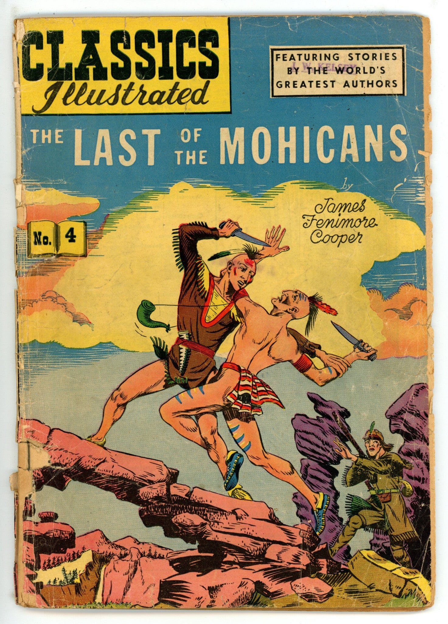 Classics Illustrated: The Last of the Mohicans 4 Hrn 64 Cover Detached FR (1949)