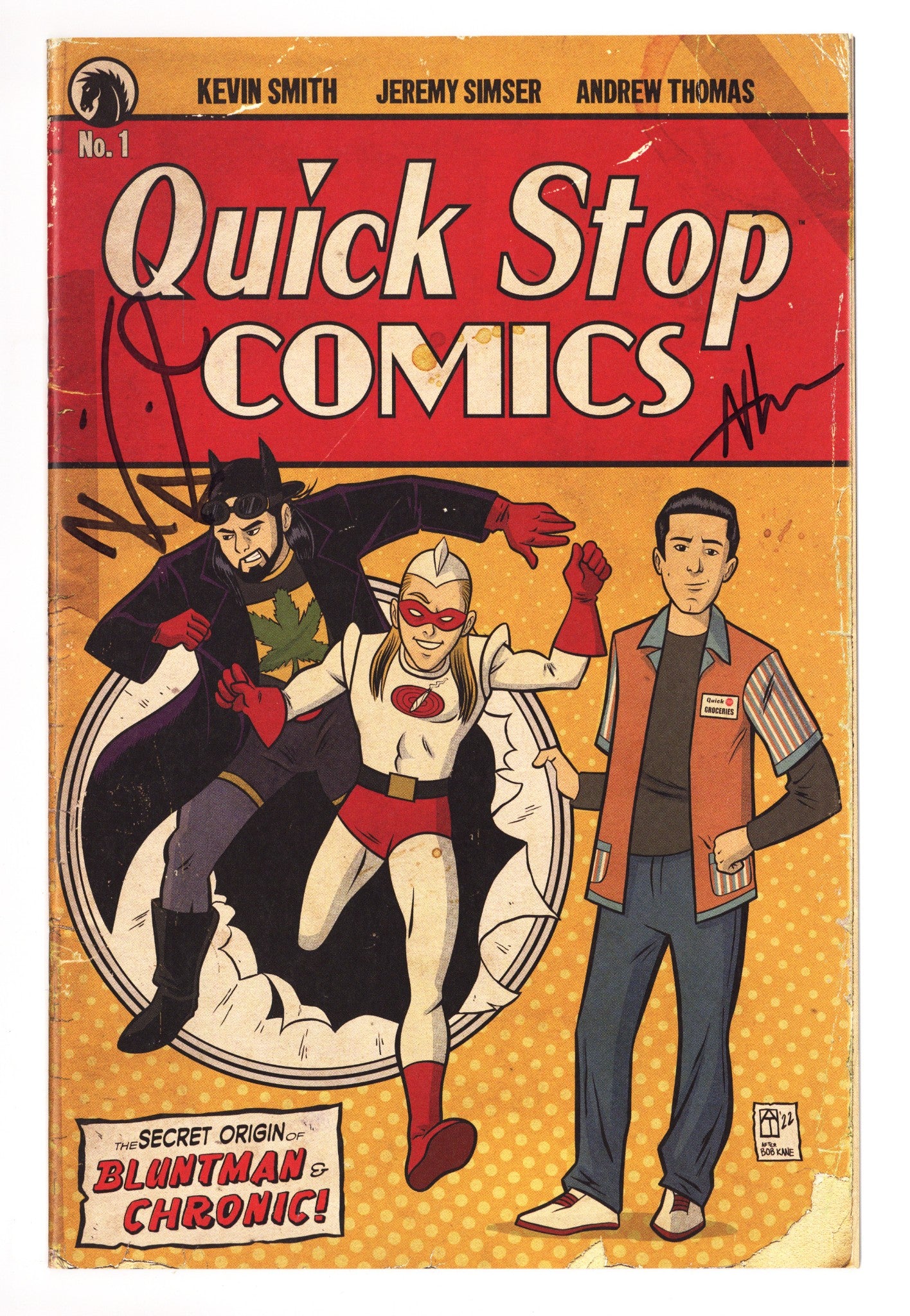 Quick Stops 1 NM (9.4) (2022) Thomas Homage Exclusive Variant Signed x2 Cover Kevin Smith & Andrew Thomas 