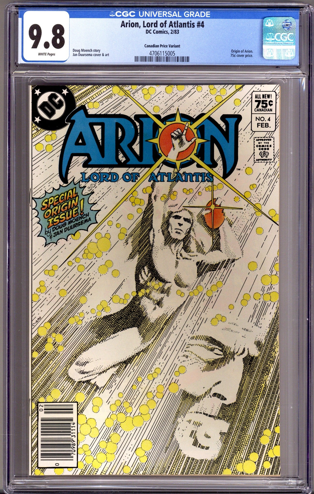Arion, Lord of Atlantis 4 CGC 9.8 (NM/M) (1983) Canadian Price Variant 