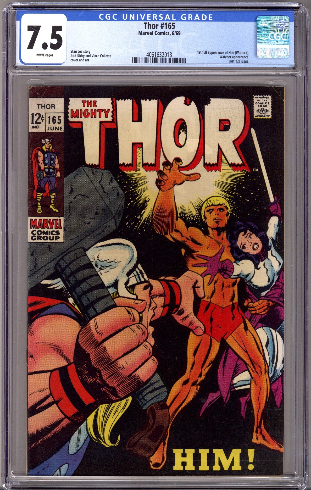 Thor Vol 1 165 CGC 7.5 (VF-)   (1969)        
