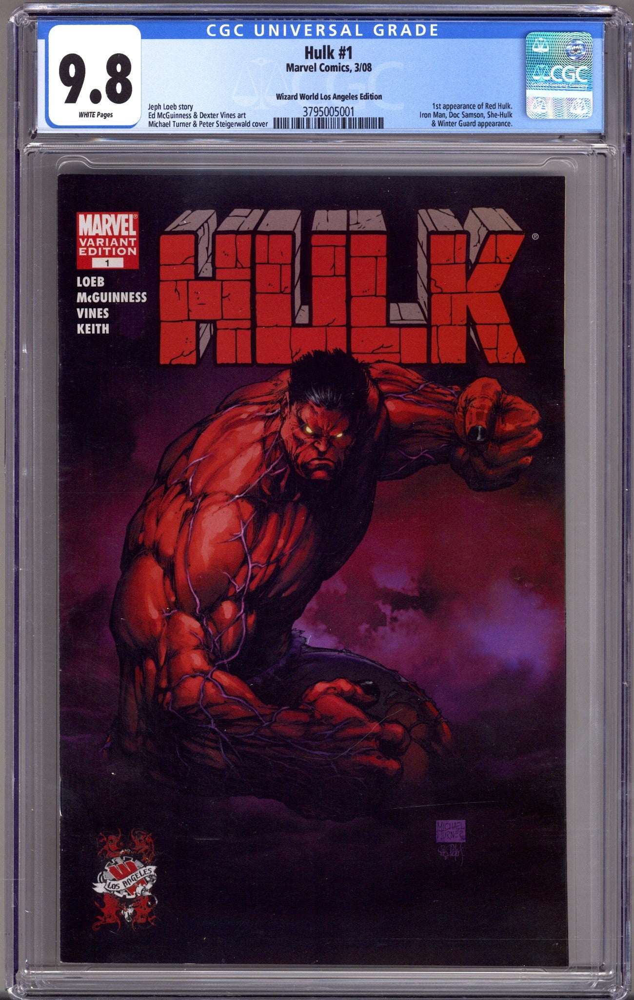 Hulk Vol 1 1 CGC 9.8 (NM/M) (2008) Turner Exclusive Variant 
