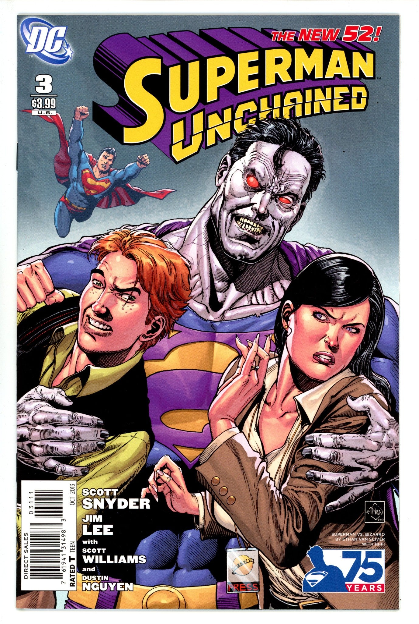 Superman Unchained 3 Mid Grade (2013) Sciver Incentive Variant 
