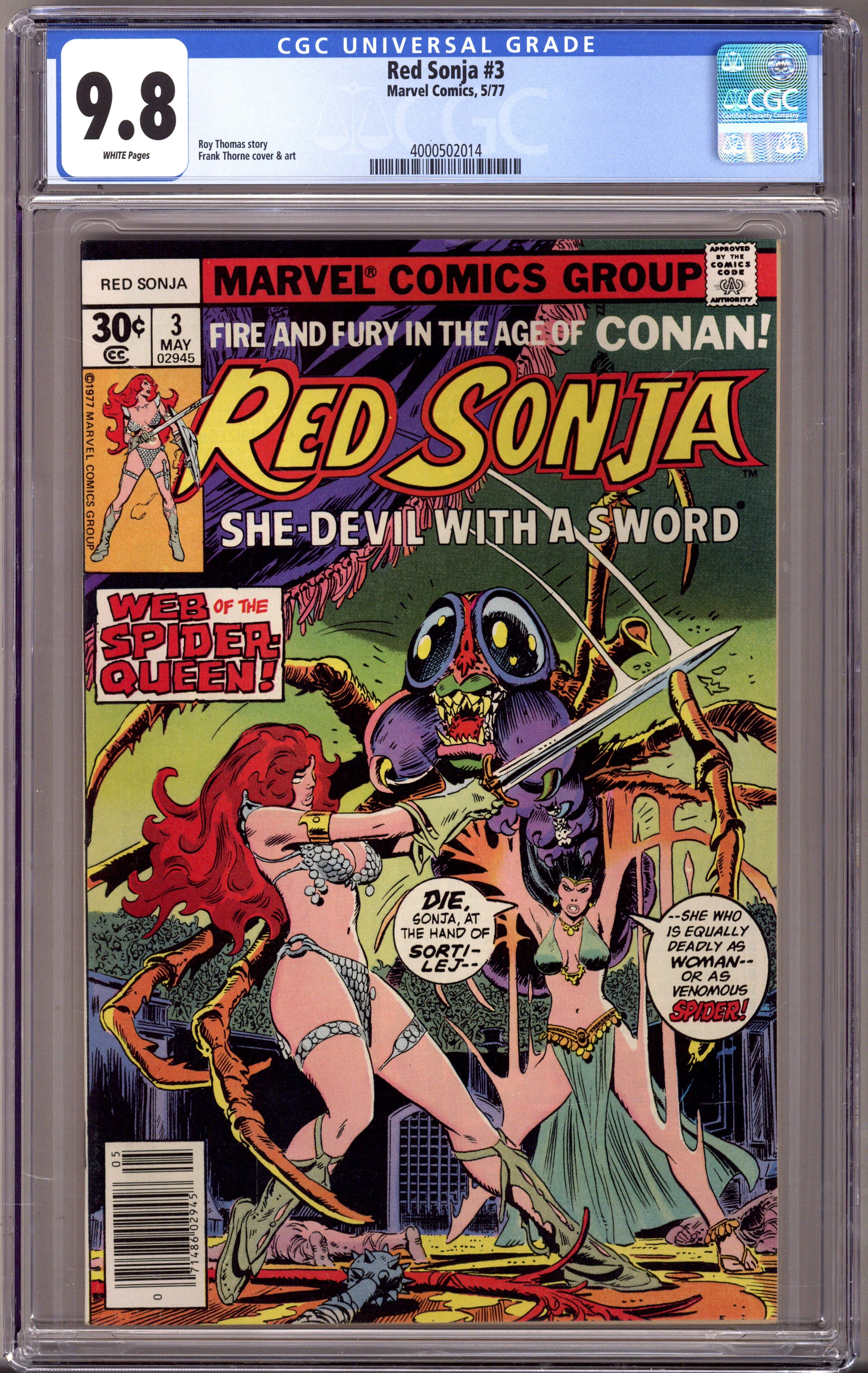 Red Sonja Vol 1 3 CGC 9.8 (NM/M) (1977) 