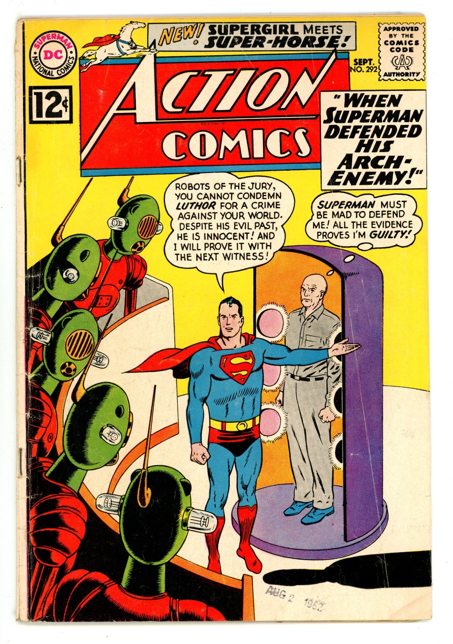 Action Comics Vol 1 292 VG- (3.5) (1962) 