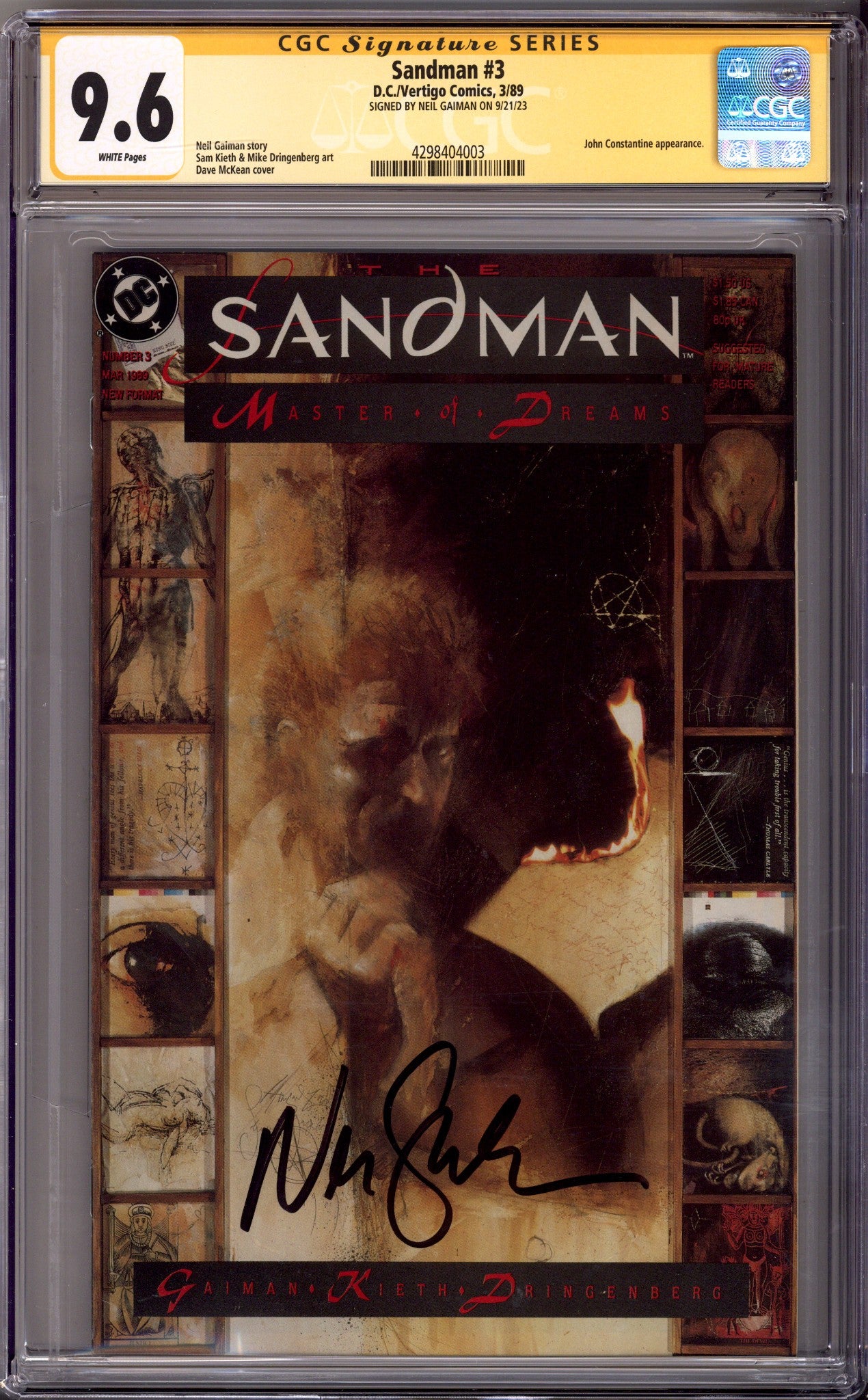 Sandman Vol 2 3 CGC 9.6 (NM+) (1989) Signed x1 Cover Neil Gaiman 