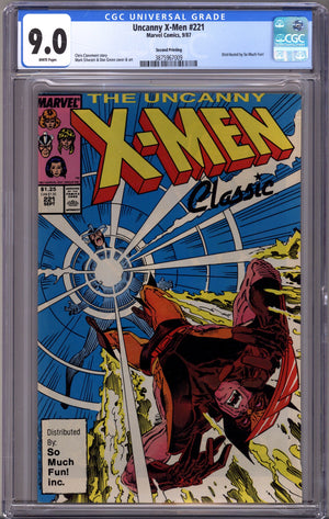 The Uncanny X-Men Vol 1 221 CGC 9.0 (VF/NM) So Much Fun Reprint  (1987)