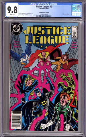 Justice League 2 CGC 9.8 (NM/M) (1987) Canadian Price Variant