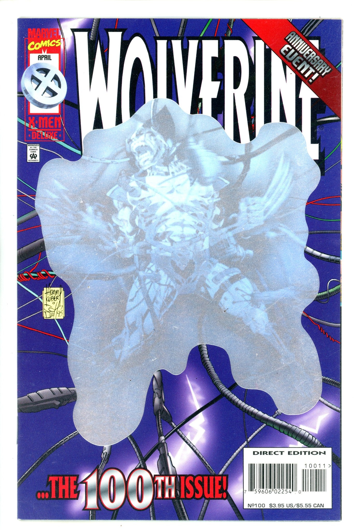 Wolverine Vol 2 100 NM- (9.2) Deluxe (1996) Foil 
