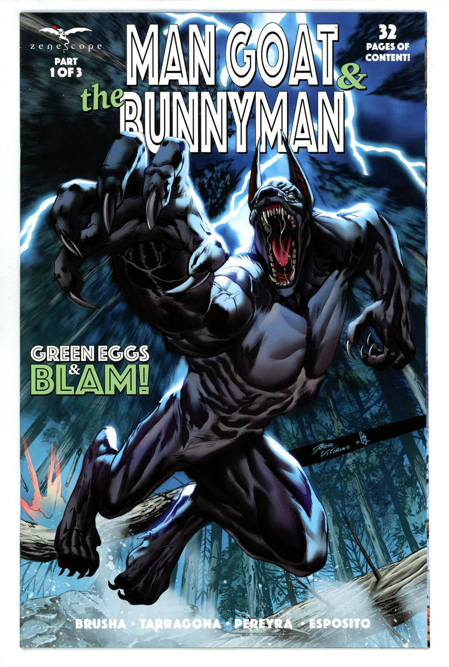 Man Goat & The Bunnyman: Green Eggs & Blam! 1 High Grade (2022) Vitorino Variant 