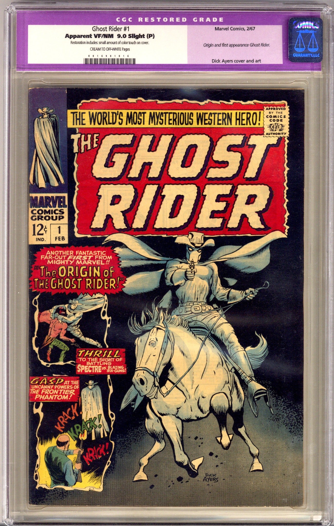The Ghost Rider   1 CGC 9.0 (VF/NM) Restored  (1967)        