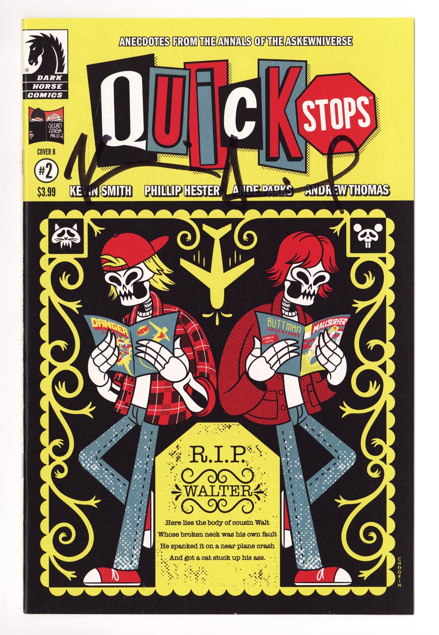 Quick Stops 2 High Grade (2022) Chogrin Variant Signed x1 Cover Kevin Smith 