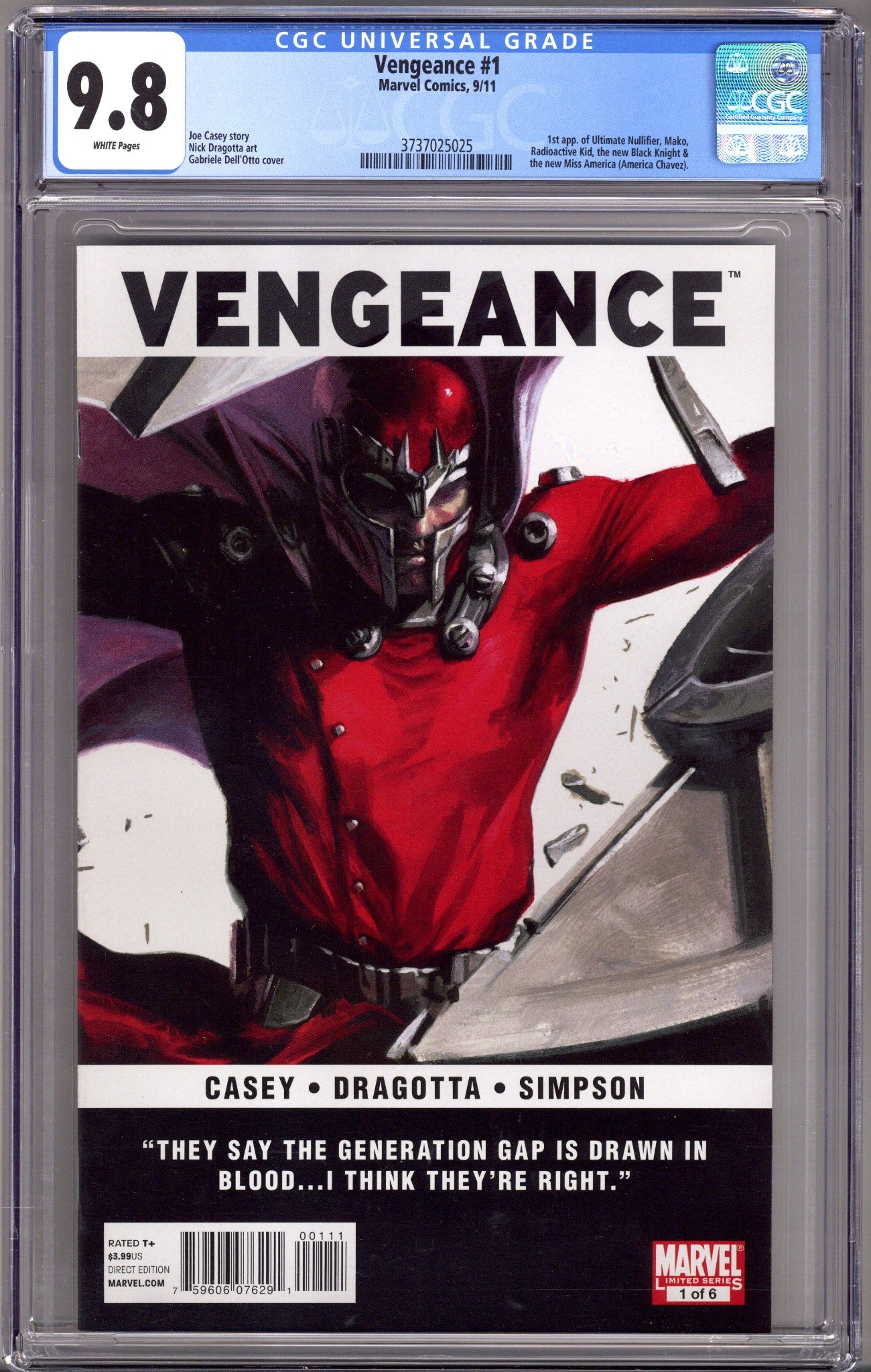 Vengeance 1 CGC 9.8 (NM/M) (2011) 