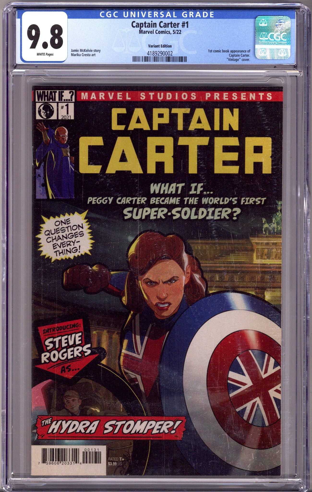 Captain Carter 1 CGC 9.8 (NM/M) (2022) Cresta Animation Incentive Variant 